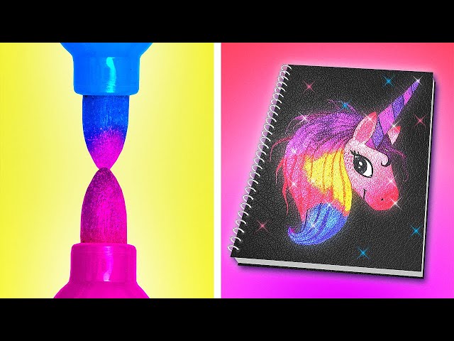 AWESOME ART HACKS & SCHOOL DIY IDEAS || First to Finish Art School Wins by 123 GO! LIVE