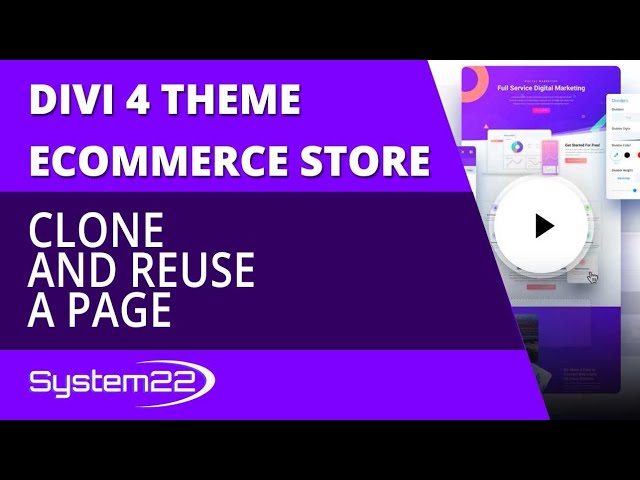 Divi 4 Ecommerce Clone And Reuse A Page 👍