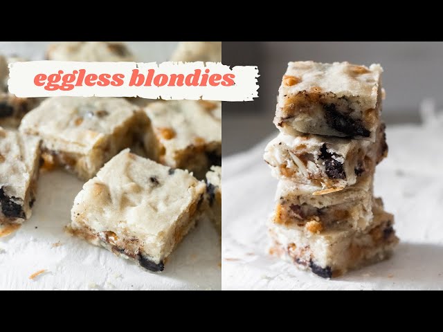 HOW TO MAKE EGGLESS BROWN BUTTER BLONDIES | Brown Butter Chocolate Chunk Blondies Recipe