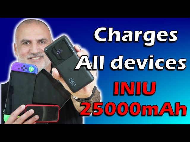 INIU Power Bank 25000mAh 65W Review and charging demo