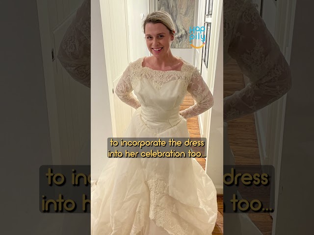 Bride surprises grandma wearing her 63-year-old wedding dress 🥹❤️ #shorts
