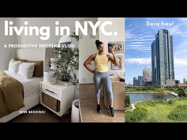 Living Alone in NYC | new bedding, curly haircut, last minute errands and packing for another trip!