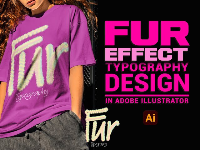 FUR EFFECT TYPOGRAPHY DESIGN #text effect illustrator#blend