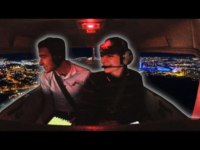 Flying over the city in a Cessna 152