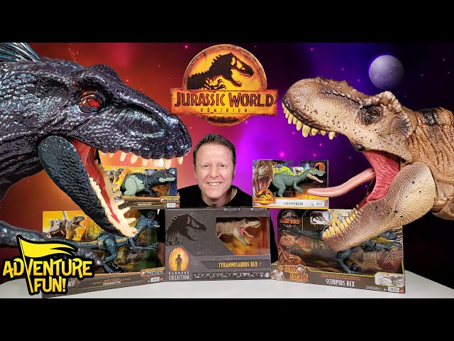 Jurassic World Dominion Dinosaur Toy Action Figures T-Rex & Indoraptor Toy Review AdventureFun!