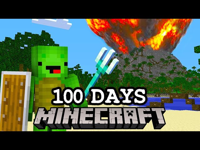 100 Days on a Volcanic Island in Minecraft