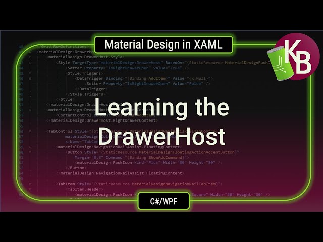 C#/WPF - Material Design in XAML - DrawerHost