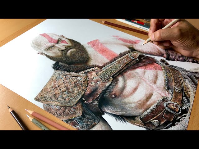 Drawing Kratos (God of War) - Timelapse | Artology