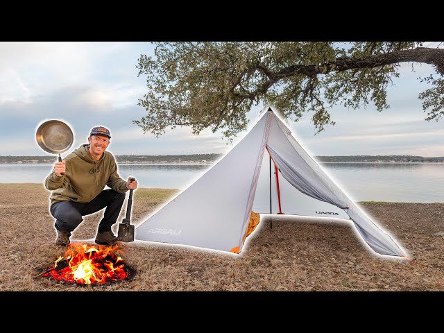 Floorless Tent Camping & Primitive Cooking by the Lake!