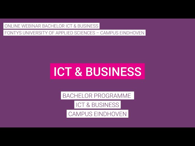 Webinar ICT & Business - Fontys ICT