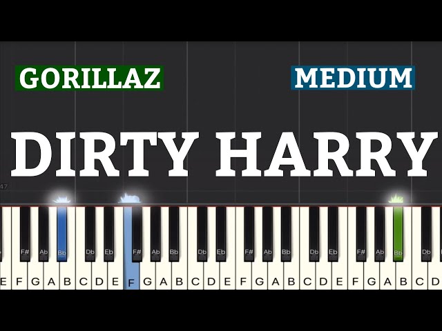 Gorillaz - Dirty Harry Piano Tutorial | Medium