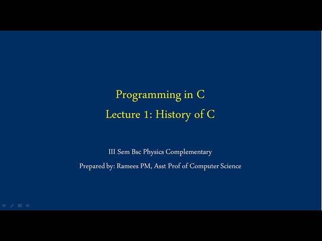 History of C| Programming in C (Malayalam) Lecture 1