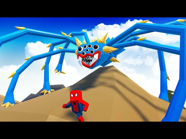 Spider Man Helps Me Build SPIDER HUGGY WUGGY - Tiny Town VR