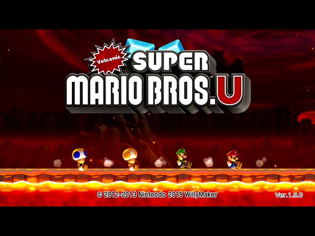 New Super Mario Bros U Volcanic - 2 Players Walkthrough (World 1) Co Op
