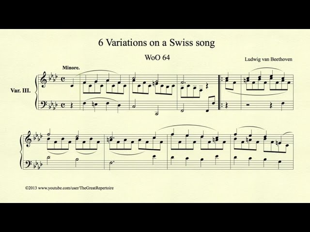 Beethoven, 6 Variations on a Swiss song, WoO 64, Var. III, Minore