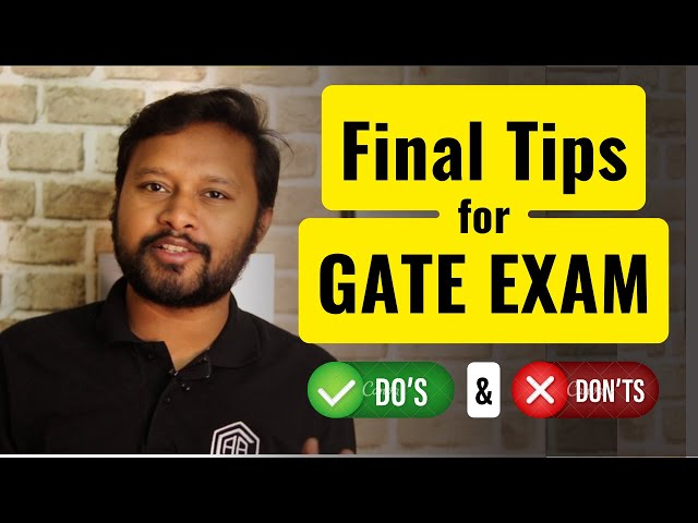 Final Tips for GATE Exam | Do's and Don'ts | All 'Bout Chemistry