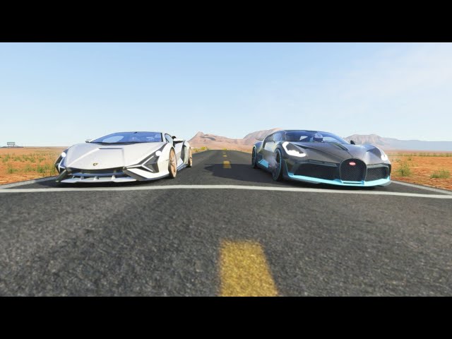 Bugatti Divo vs Lamborghini Sian FKP 37 at Monument Valley