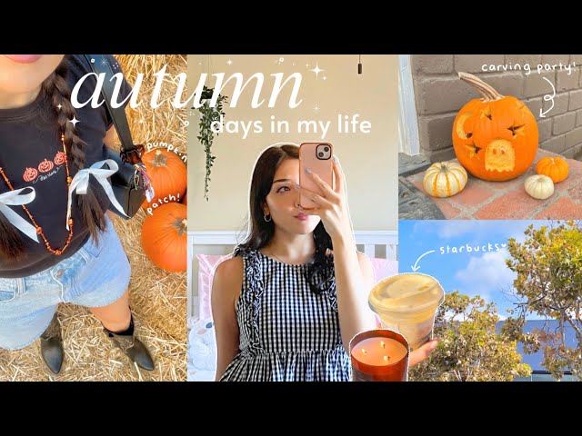 cozy autumn vlog🍂🕯️| pumpkin patch, spooky party, making pinterest snacks