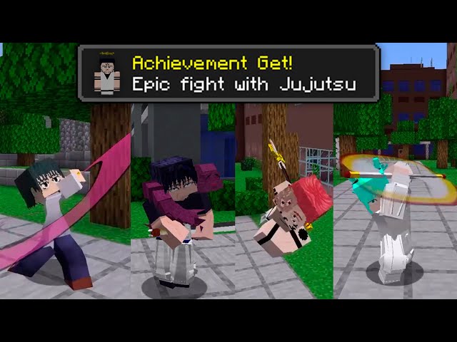 Epic Fight Mod with Jujutsu Kaisen Mod in Minecraft