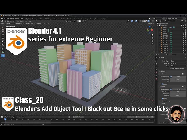 Class: 20 | Mastering Blender's Add Object Tool | Beginner's Guide (2024 Tutorial)