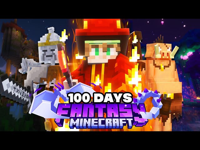 100 Days as a FIRE MAGE in Fantasy Minecraft [FULL MOVIE]