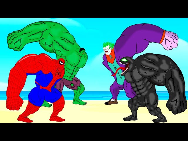 Evolution of HULK, SPIDER-MAN Vs Evolution of VENOM, JOKER : Who Is The King Of Super Heroes ?