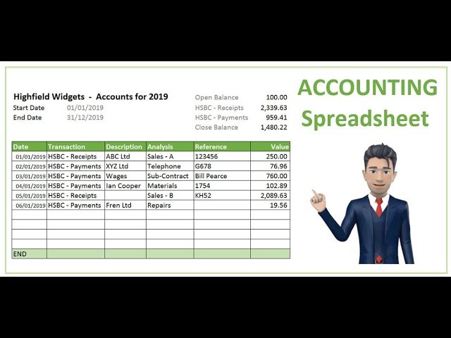 Accounting Spreadsheet  [Excel Template] Create it in 15 minutes