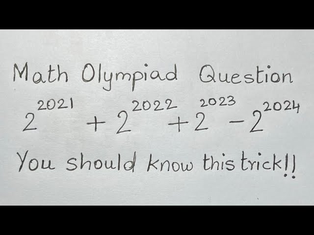Nice Math Olympiad Question | You should know this trick for this kind of questions