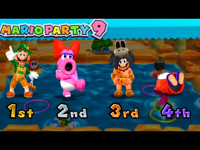Mario Party 9 Garden Battle - Luigi Vs Birdo Vs Mario Vs Shy Guy (Master Difficulty)