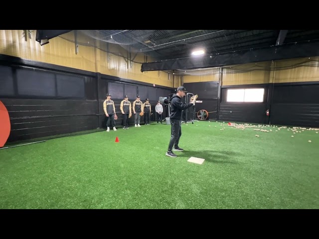 Infield Tips During Antonelli Baseball Practice
