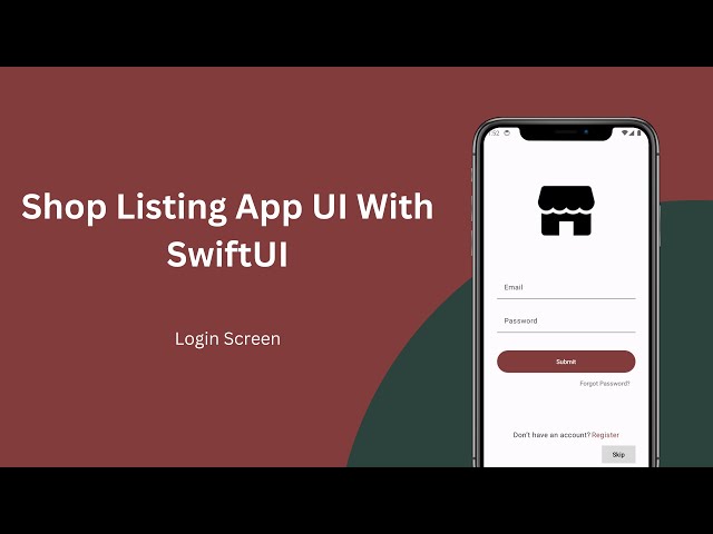 Shop Listing SwiftUI Tutorial: Building a Login Screen