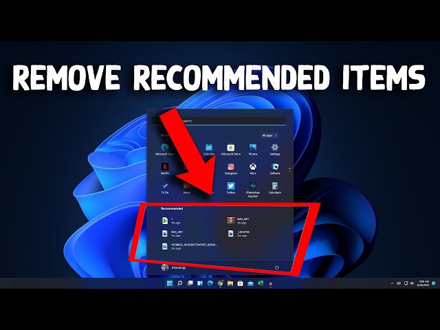How to Remove Recommended items From Start Menu in Windows 11