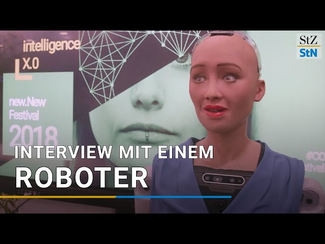 Sophia: Interview mit Humanoiden Roboter in Stuttgart