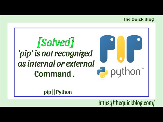 pip is not recognized as an internal or external command || Python pip error fix