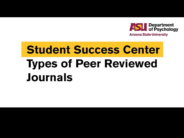 Types of Peer Reviewed Journals   SSC