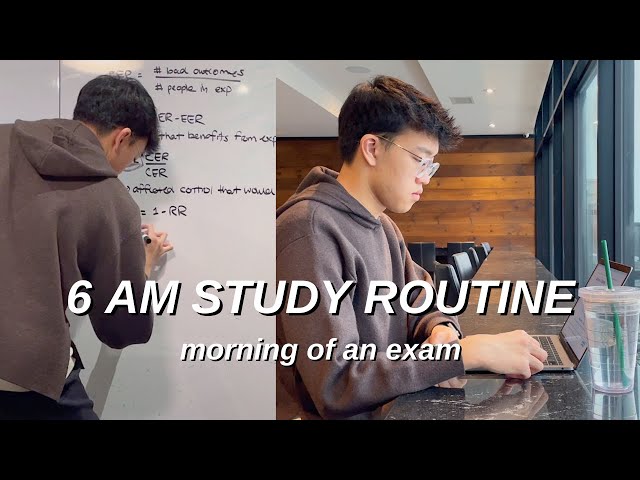STUDY VLOG | 6 AM MORNING STUDY ROUTINE  *LAST MINUTE STUDY TIPS for the MORNING of an EXAM*