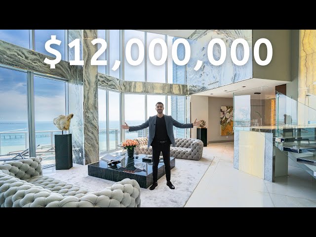 Inside a Custom $12,000,000 MIAMI PENTHOUSE with 20 Ft Ceilings & ASTOUNDING Water & City Views