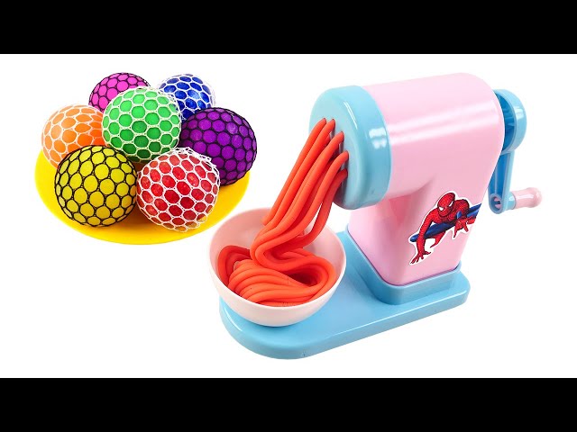 Satisfying Video | How To Make Rainbow Noodle from Slime Balls Cutting ASMR RainbowToyTocToc