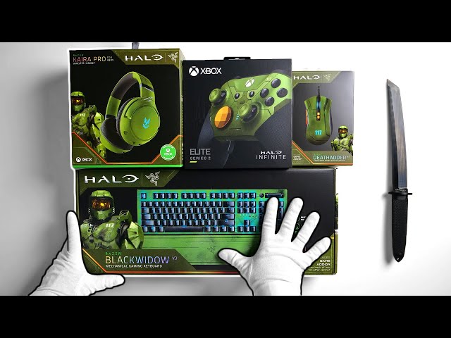 Razer "Halo Infinite" Gaming Gear Unboxing (Keyboard, Mouse, Headset + more)