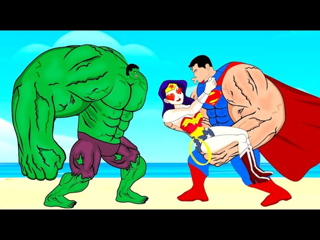HULK And SUPER-MAN Fall In Love with WONDER WOMAN | SUPER HEROES MOVIE ANIMATION