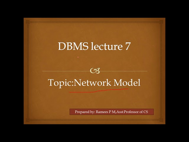Network Data Model in DBMS (Malayalam)- DBMS lecture 7