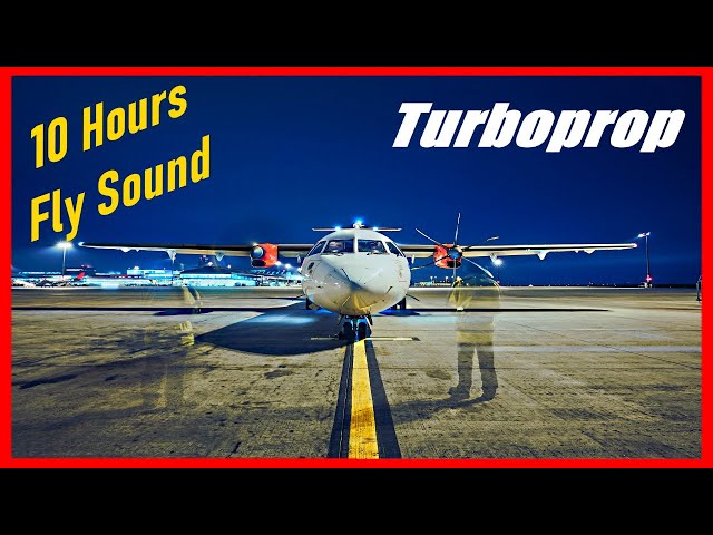 Airplane Turboprop White Noise, 10 Hours Fly Sound, Sleep or Relax