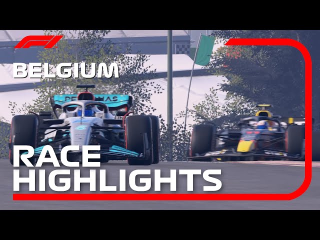 2022 Belgian Grand Prix Race Highlights | George Russell vs Sergio Perez Battle - F1 22 Belgium