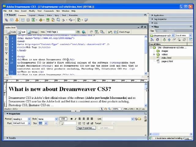 Dreamweaver CS3 - The Three Editor Views