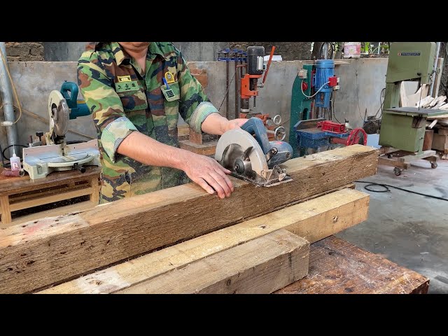 Scrap Wood Reuse Project // Processing The Nail Holes Of Waste Pallets To Create A Stylish Table