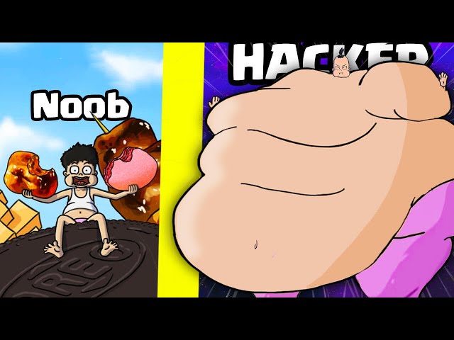 EATING from a SKINNY to a OVERWEIGHT FAT GUY... (Food Fighter Clicker)