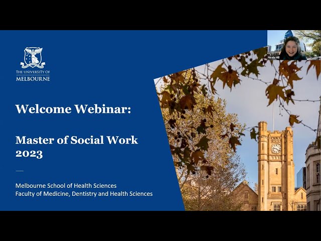Welcome Webinar: Master of Social Work | Start Year 2023