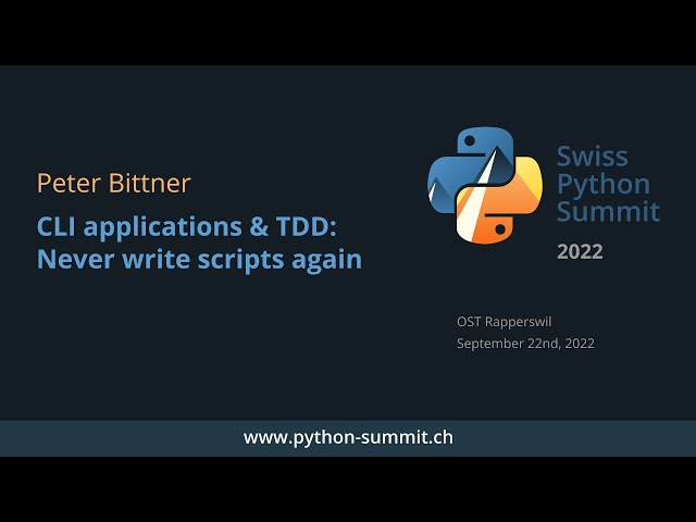 Peter Bittner – CLI Applications & TDD: Never Write Scripts Again – SPS22