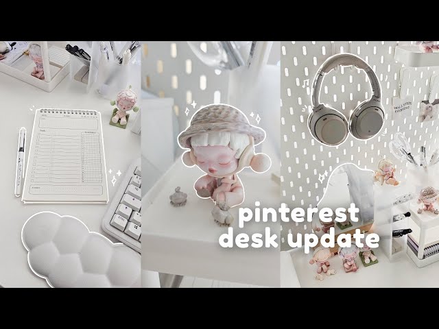 Pinterest Inspired Desk Makeover 🩶🖇️ Aesthetic Accessories, IKEA Pegboard, PopMart Figures