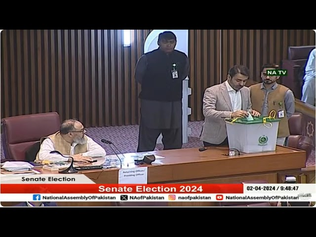 Member National Asembly Ali Musa Gilani caste his vote in Senate Elections 2024